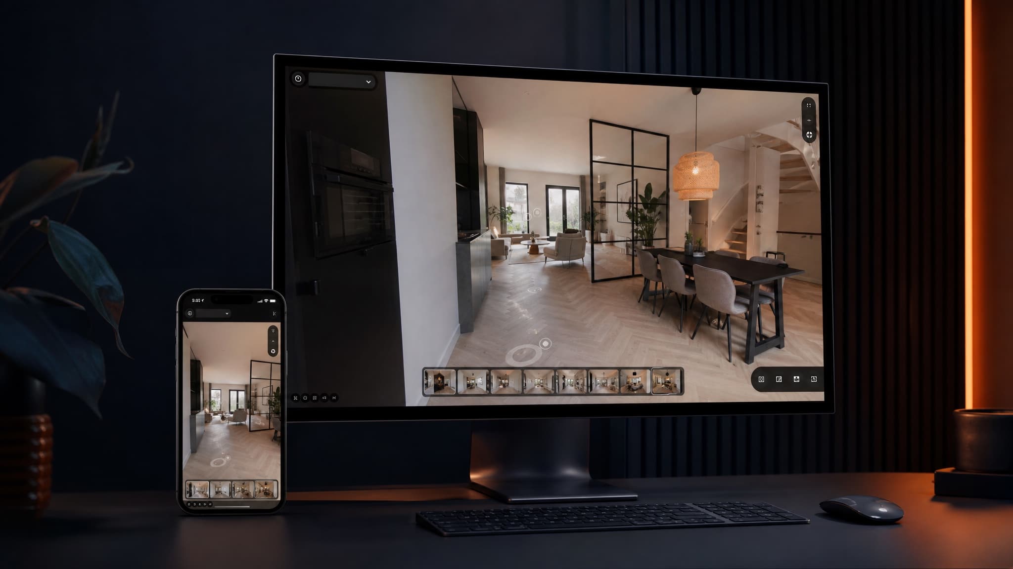Viewer, iframe en API-output voor een woningwebsite